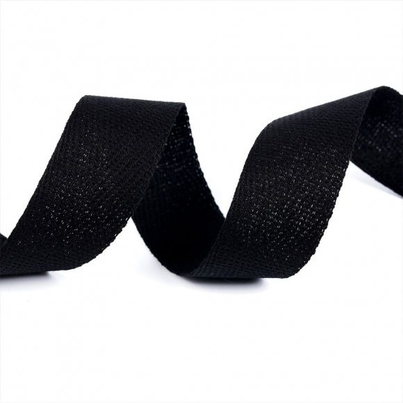 Тесьма киперная 22 мм хлопок 1,8г/см арт.12.2С-257К.22.ЧЕРНЫЙ цв.005 уп.50м