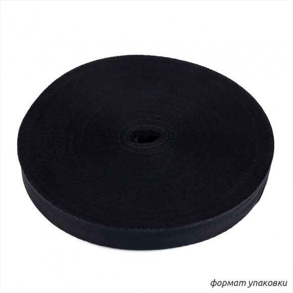 Тесьма киперная 22 мм хлопок 1,8г/см арт.12.2С-257К.22.ЧЕРНЫЙ цв.005 уп.50м