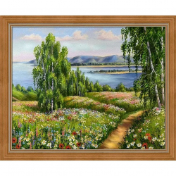 Набор для изготовления картин АЛМАЗНАЯ ЖИВОПИСЬ арт.АЖ.1683 Цветущий луг 50х40 см