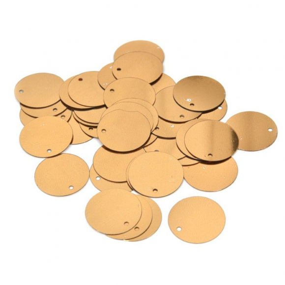 Пайетки россыпью арт.TBY-FLK105 20мм цв.M010 золотой уп.50г