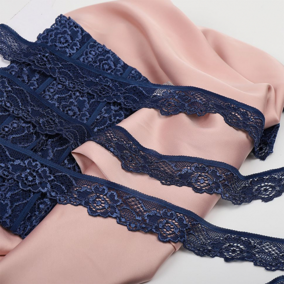 Кружево-стрейч KRUZHEVO арт.TBY.L839 шир.30мм цв.S919 т.синий уп.10м