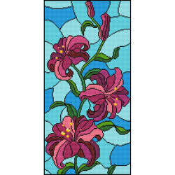 Кристальная мозаика на холсте ФРЕЯ арт.ALV-117 Лилия. Витраж 60х30 см