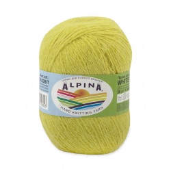 Пряжа ALPINA WHITE RABBIT (55% пух кролика, 45% нейлон) 10х50г/300м цв.204 желтый