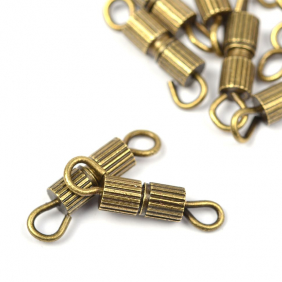 Замок винтовой MAGIC 4 HOBBY для бус  арт.MH.11191-4 цв.бронза 8х3мм уп.50шт