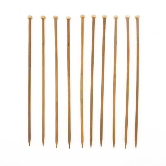 184191_Спицы бамбуковые прямые, Hemline BAMBOO №6.5, 35 см