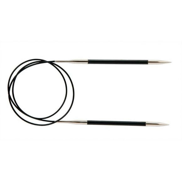 41191 Knit Pro Спицы круговые для вязания Karbonz 5,5мм/80см, карбон, черный