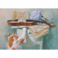 Набор для вышивания PANNA Живая картина арт. JK-2066 Любопытство 24,5х17,5 см