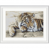180458_Набор для вышивания "Тигр", канва лён 36 ct