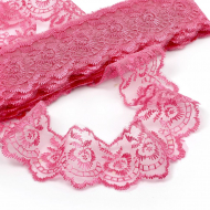 Кружево капрон KRUZHEVO арт.TBS.30010 шир.45мм цв.028 (175) малиновый уп.9,14м