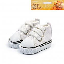 Кеды для кукол арт.КЛ.25235 размер подошвы 5см выс.3,3см пара, цв.белый