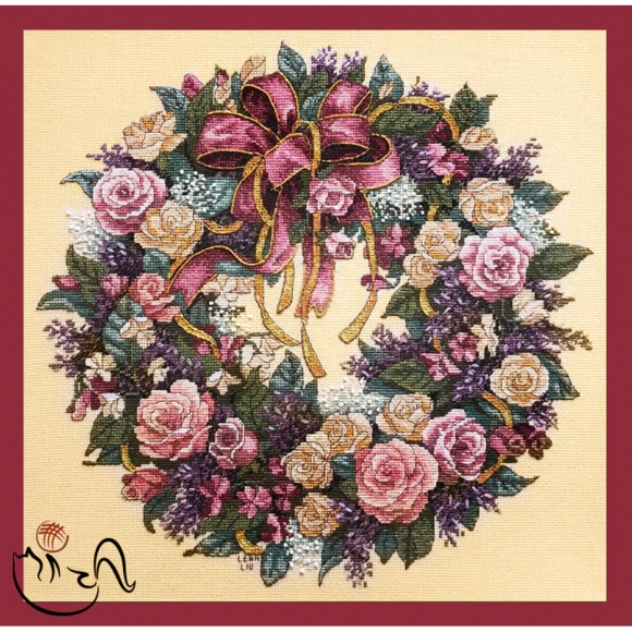 Набор для вышивания DIMENSIONS арт.DMS-70-03837 Венок из роз 41х41 см