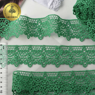 Кружево гипюр KRUZHEVO TR.1188 шир.45мм цв.07 зеленый, уп.9м.