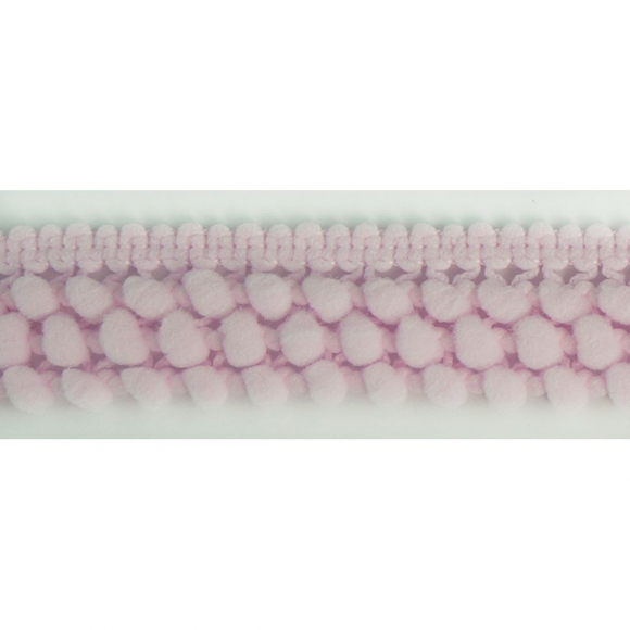 107179_Тесьма с помпонами трехрядная, цвет розовый