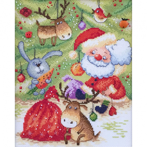 Набор для вышивания МАРЬЯ ИСКУСНИЦА арт.15.001.09 Новогодняя, по рисунку В. Кирдий 25х20 см