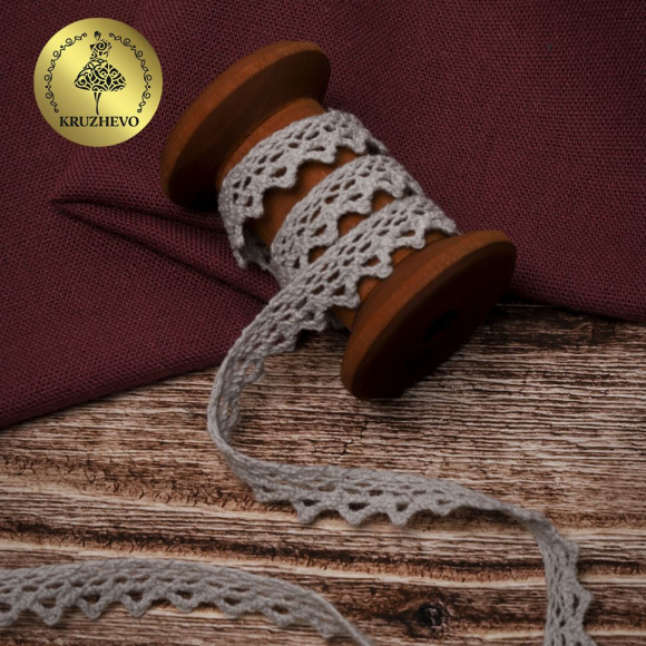 Тесьма вязаная KRUZHEVO 10мм TBY-5036.22 цв.22 серый лен уп.10м