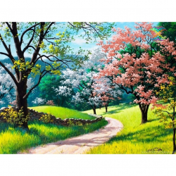 Алмазная мозаика Ah2356 Цветущая весна 40х50