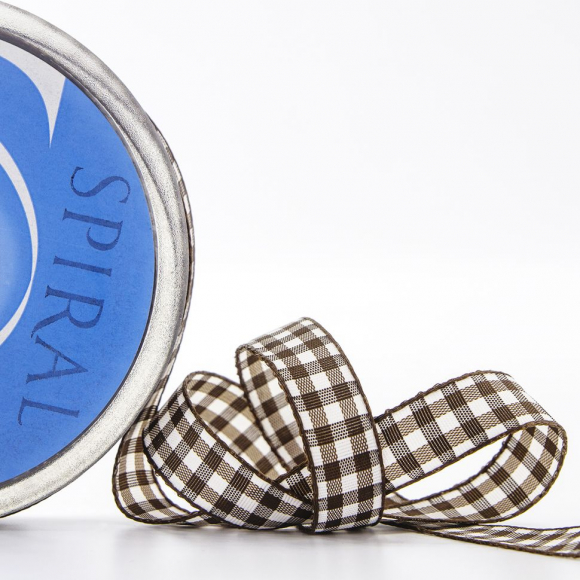 Лента с рисунком клетка SAFISA, 16(18) мм, 25 м, цвет 17, коричневый