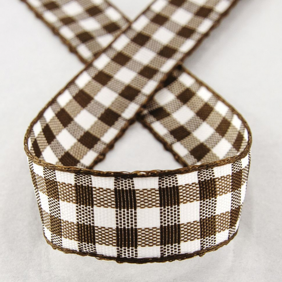 Лента с рисунком клетка SAFISA, 16(18) мм, 25 м, цвет 17, коричневый