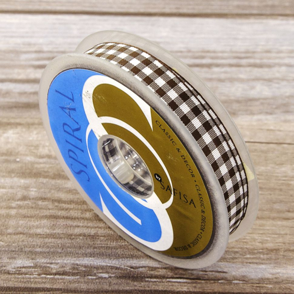 Лента с рисунком клетка SAFISA, 16(18) мм, 25 м, цвет 17, коричневый