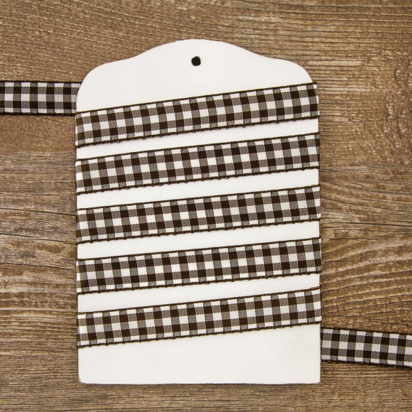 Лента с рисунком клетка SAFISA, 16(18) мм, 25 м, цвет 17, коричневый