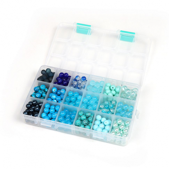 Набор бусин MAGIC 4 HOBBY арт. MG.N18.B цв.голубой 18 видов