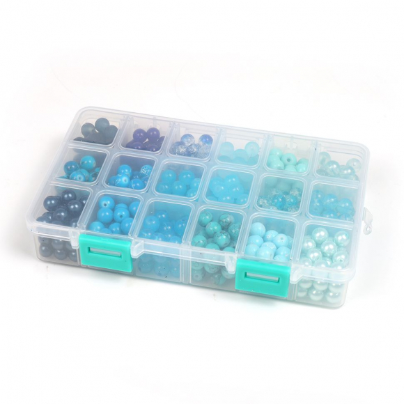 Набор бусин MAGIC 4 HOBBY арт. MG.N18.B цв.голубой 18 видов