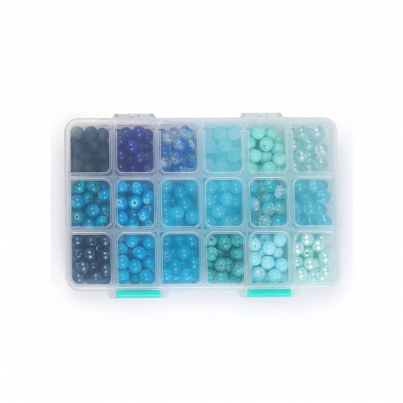 Набор бусин MAGIC 4 HOBBY арт. MG.N18.B цв.голубой 18 видов