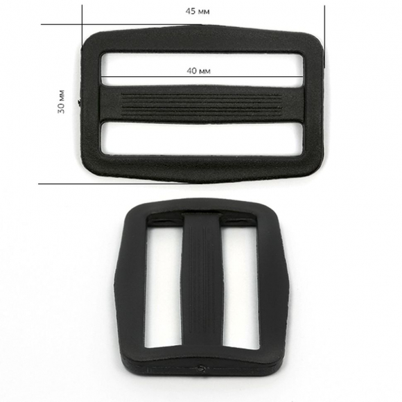 Пряжка двухщелевая арт.8826 40мм черный уп.1000шт Пряжка двухщелевая арт.8826 40мм черный уп.1000шт