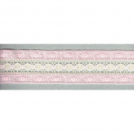 93279_Шитьё с мерсеризованным кружевом, 50 мм, цвет розовый/сливочный