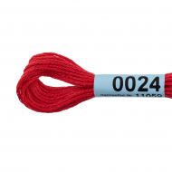 Нитки для вышивания Gamma мулине (0001-0206) 100% хлопок 24 x 8 м цв.0024 т.красный