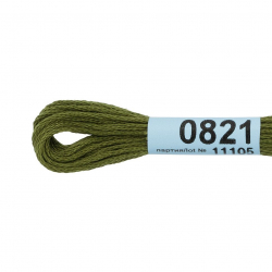 Нитки для вышивания Gamma мулине (0820-3070) 100% хлопок 24 x 8 м цв.0821 хаки