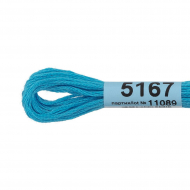 Нитки для вышивания Gamma мулине (3173-6115) 100% хлопок 24 x 8 м цв.5167 т.голубой