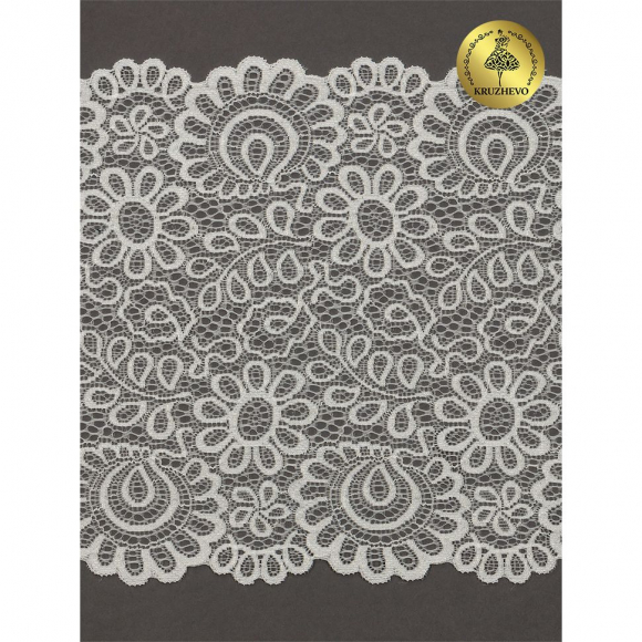 Кружево-стрейч KRUZHEVO арт.TBY.YSTL00839 шир.205мм цв.05 экрю уп.25м