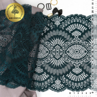 Кружево-стрейч KRUZHEVO арт.TBY.30239 шир.195мм цв.2063 атлантическая глубина уп.25м