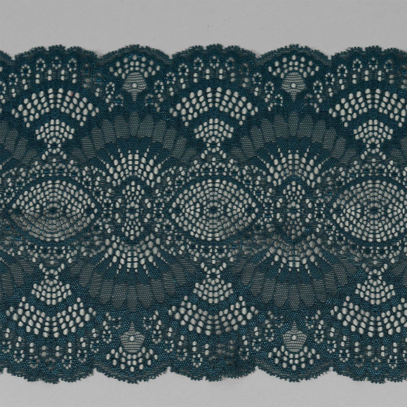 Кружево-стрейч KRUZHEVO арт.TBY.30239 шир.195мм цв.2063 атлантическая глубина уп.25м