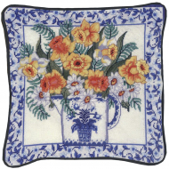17605_Набор для вышивания подушки "Нарциссы и голубой фаянс" 17605_Набор для вышивания подушки "Нарциссы и голубой фаянс"