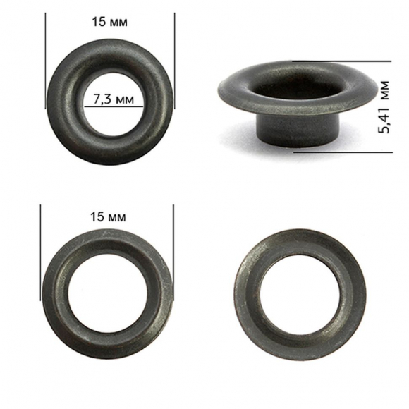 Люверсы сталь New Star №5 (? 7,3мм, h 5,41мм) цв. оксид уп. 1000шт