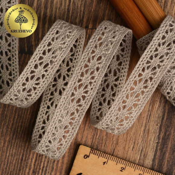 Тесьма вязаная KRUZHEVO 15мм TBY.15.01.099 цв.22 серый лен уп.10м Тесьма вязаная KRUZHEVO 15мм TBY.15.01.099 цв.22 серый лен уп.10м