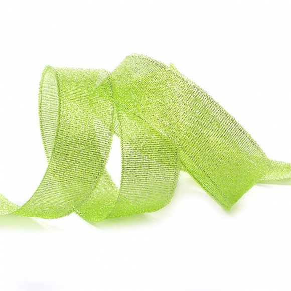 Лента IDEAL с люрексом арт.ТВ-ЛЮР шир.25мм цв.071 салатовый уп.22,85 м