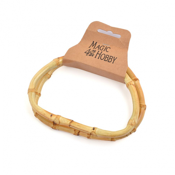 Ручка для сумки полукруг, арт.МН-01956,бамбук, 25см, цв.натуральный, уп.2шт