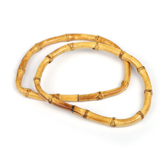 Ручка для сумки полукруг, арт.МН-01956,бамбук, 25см, цв.натуральный, уп.2шт