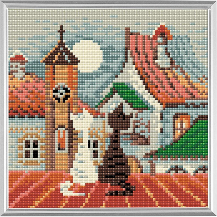 Набор РИОЛИС мозаичная картина арт.AM0011 Город и кошки. Весна 20х20 см