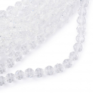 Бусины граненые Рондель (стекло) на нитях арт.TBY-R-2 10мм  цв.01 прозрачный уп.30шт х72 бусины