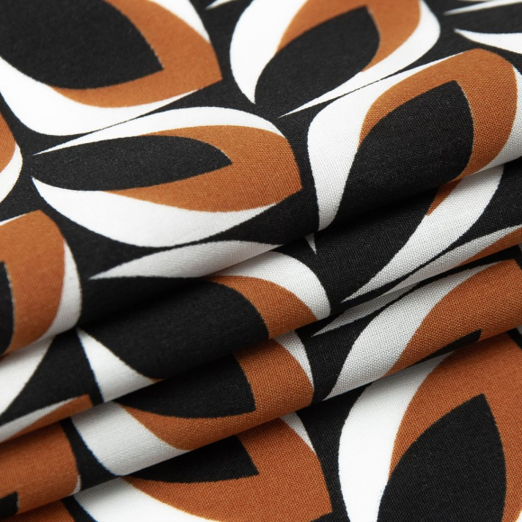 Ткань Штапель 105 г/м? 100% вискоза шир.145 см арт.Р.65380.02 черный рул.30м