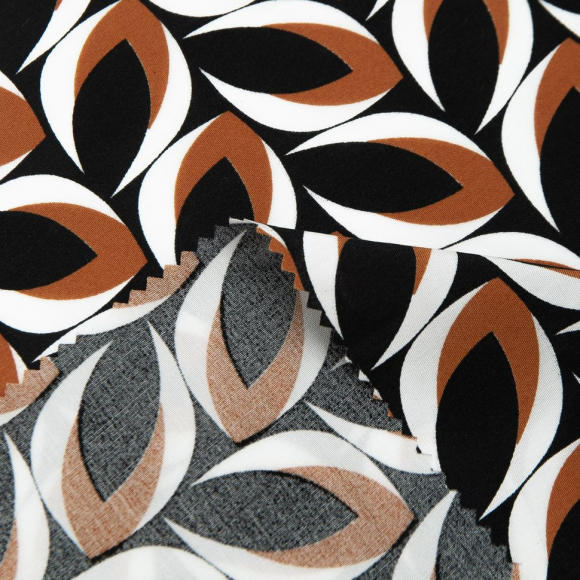 Ткань Штапель 105 г/м? 100% вискоза шир.145 см арт.Р.65380.02 черный рул.30м