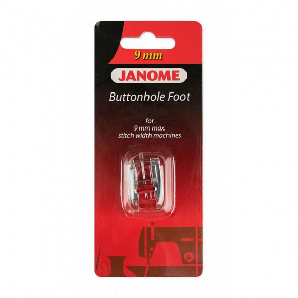 Лапка для бытовых швейных машин Janome 9 мм, для петли прозрачная