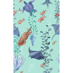 Ткань для пэчворка PEPPY Морские Глубины 135 г/м? 100% хлопок цв.МГ- 03 бирюзовый уп.50х50 см