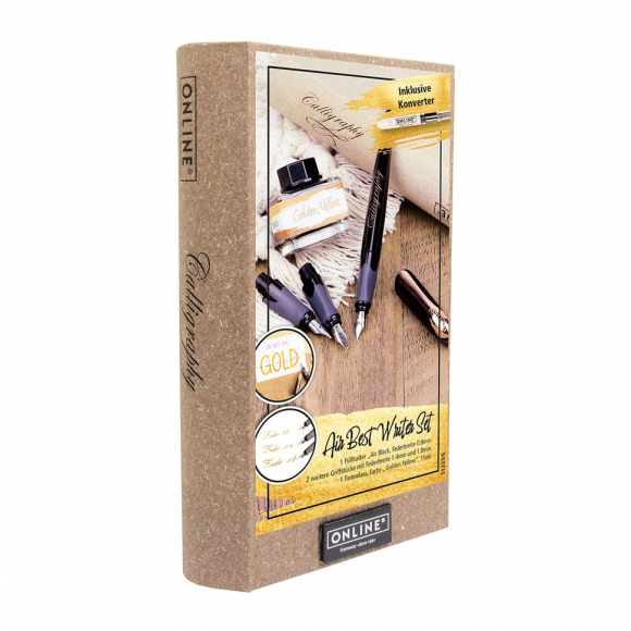 Набор для каллиграфии "Air Best Writer", 6 предметов, корпус ручки черный/серый с розовым золотом Набор для каллиграфии "Air Best Writer", 6 предметов, корпус ручки черный/серый с розовым золотом