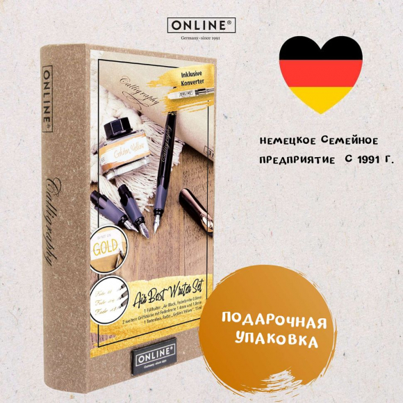 Набор для каллиграфии "Air Best Writer", 6 предметов, корпус ручки черный/серый с розовым золотом Набор для каллиграфии "Air Best Writer", 6 предметов, корпус ручки черный/серый с розовым золотом