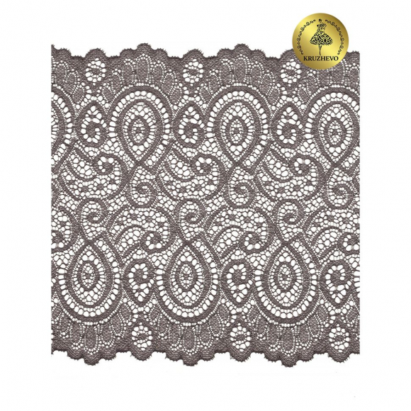 Кружево-стрейч KRUZHEVO арт.TBY.L1351 шир.180мм цв.1645 шиншилла уп.3 м